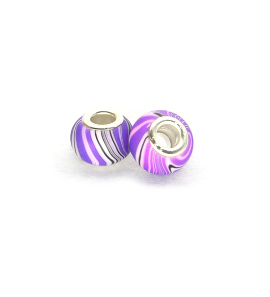 Donut vortex bead (2 pieces) 14x10 cm - Purple